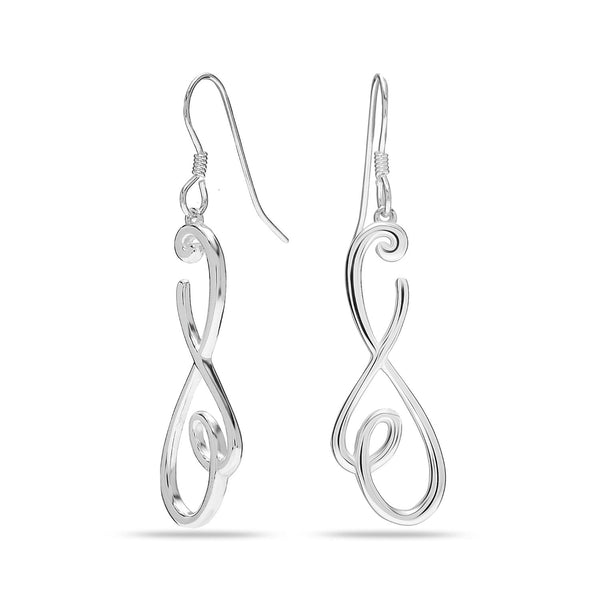 925 Sterling Silver Knot French Wire Drop Dangle Earrings for Women and Girls