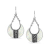 925 Sterling Silver Antique Mother of Pearl Bali Style Teardrop Dangle Earrings for Women