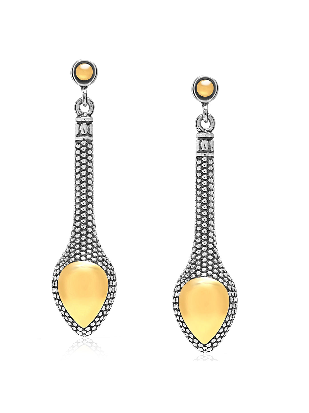 Dual Tone Dangle Earrings