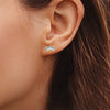 925 Sterling Silver Small Multi Zirconia Crown Stud Earrings