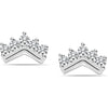 925 Sterling Silver Small Multi Zirconia Crown Stud Earrings
