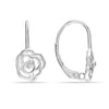 925 Sterling Silver Rose Flower CZ Leverback Earrings for Women and Girls