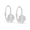 925 Sterling Silver Rose Flower CZ Leverback Earrings for Women and Girls