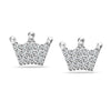 925 Sterling Silver Crown Multi CZ Stud Earrings for Women and Girls