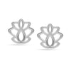 925 Sterling Silver Small Floral Lightweight Italian Design Lotus Flower Stud Earrings for Women Teen