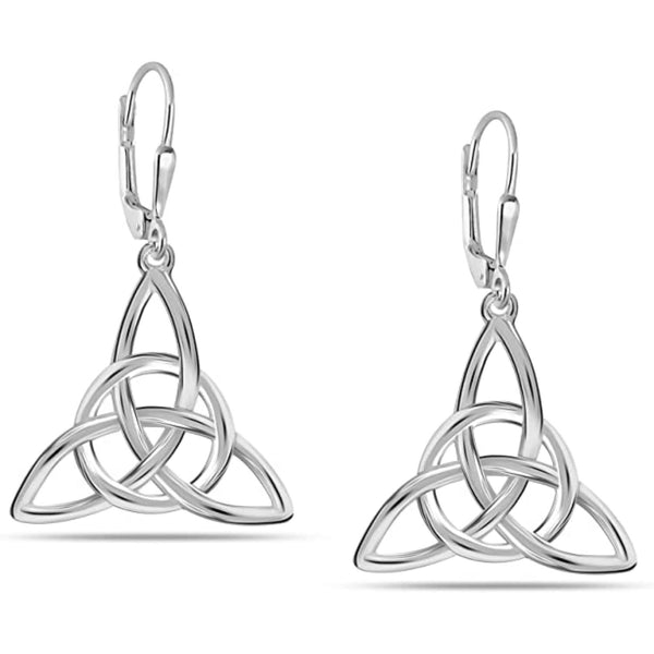 925 Sterling Silver Knot Triangle Drop Dangle Earrings for Women Teen