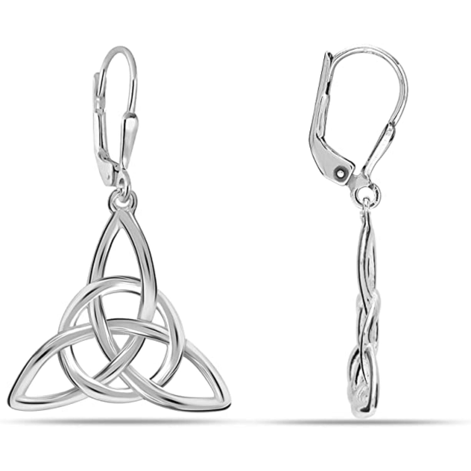 925 Sterling Silver Knot Triangle Drop Dangle Earrings for Women Teen