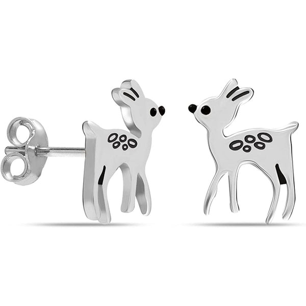 925 Sterling Silver Small Lightweight Animals Stud Earrings for Kids