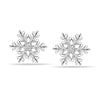 925 Sterling Silver Diamond Stud Earring for Women 0.01 Carat Snowflake Hypoallergenic Studs Earrings