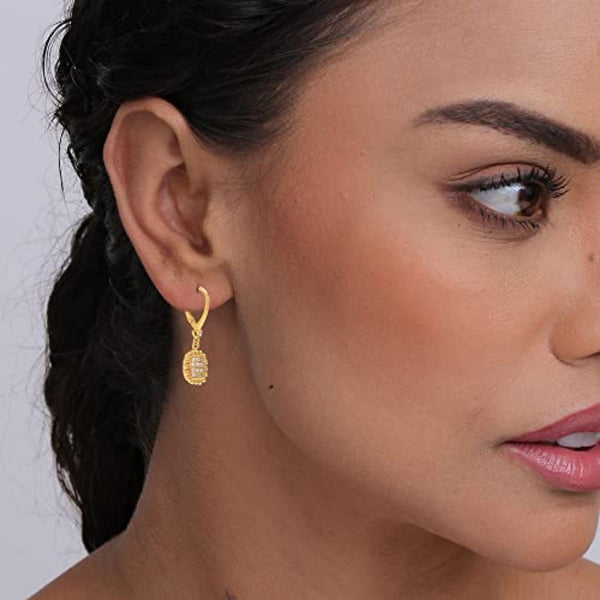 925 Sterling Silver 14K Rhodium and Gold Plated Hanging Square Drop Dangle Earrings for Women Teen