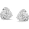 925 Sterling Silver Love-Knot CZ Stud Earrings for Women