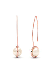 Rose Gold Pearl Drop Earrings