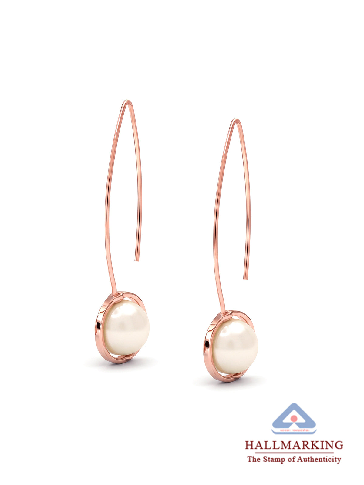 Rose Gold Pearl Drop Earrings