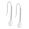 925 Sterling Silver Italian Design Freshwater Pearl Drop Dangle Earrings for Women