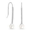 925 Sterling Silver Italian Design Freshwater Pearl Drop Dangle Earrings for Women