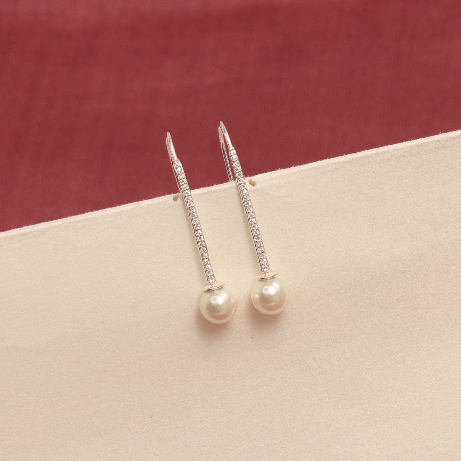925 Sterling Silver Italian Design Freshwater Pearl Drop Dangle Earrings for Women