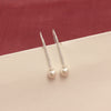 925 Sterling Silver Italian Design Simulated Pearl Drop Dangle Earrings for Women