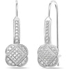 925 Sterling Silver Flower Cubic Zirconia Drop Dangle Earrings for Women Teen