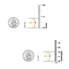 925 Sterling Silver 14K Gold Plated Wrap Earlobe Studs Lightweight Minimalist Black Onyx Gemstone Ear Cuff Hoop Earrings for Women