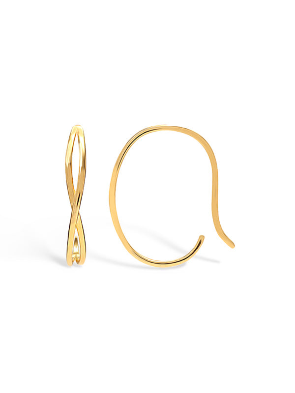 Gold Twist Pull-Through Hoops