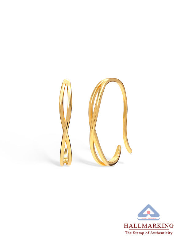 Gold Twist Pull-Through Hoops