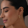 925 Sterling Silver 14K Gold Plated Twist Pull Through Hoop Earrings for Women Teen
