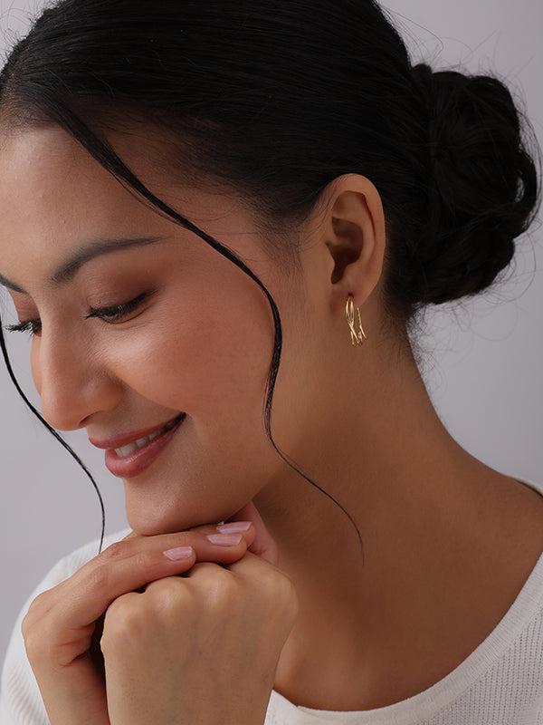 Gold Twist Pull-Through Hoops