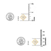 925 Sterling Silver 14K Gold Plated CZ Mother of Pearl MOP Omaega Back Minimalist Malachite Flower Stud Earrings for Women