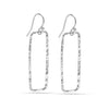 925 Sterling Silver Classic Balancing Act Italian Hammered Design Open Rectangular Drop Dangle Earrings for Women