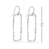 925 Sterling Silver Classic Balancing Act Italian Hammered Design Open Rectangular Drop Dangle Earrings for Women