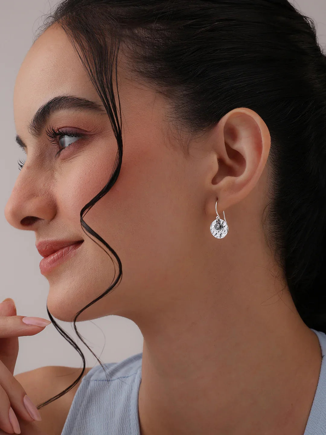 Mini Crystal Disc Drop Earrings