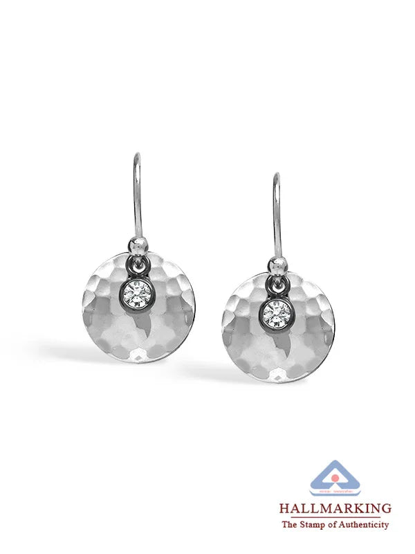 Mini Crystal Disc Drop Earrings