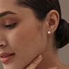 925 Sterling Silver Hypoallergenic Created Round Opal Birthstone Small Prong Set Stud Earrings for Women Teen