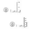 925 Sterling Silver Hypoallergenic Created Round Opal Birthstone Small Prong Set Stud Earrings for Women Teen
