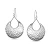 925 Sterling Silver French Wire Handmade Hammered Classic Crescent Dangle Drop Earring for Women