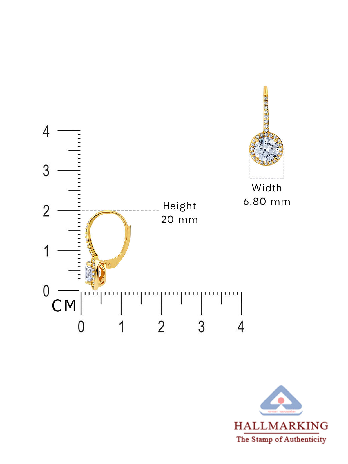 Aureola CZ Halo Leverback Women's Drop Earrings