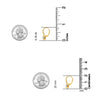 925 Sterling Silver 14K Gold Plated Cubic Zirconia Halo Round Crystal Leverback Drop Dangle Earrings for Women Teen