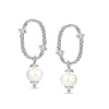 925 Sterling Silver Classic Cubic Zirconia Pearl Minimalist Twisted Circle Stud Round Drop Dangle Earrings for Women