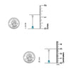 925 Sterling Silver Cubic Zirconia Verticle Bar Lightweight Italian Aqua Stud Drop Dangle Earrings for Women