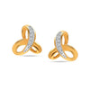 925 Sterling Silver 14K Gold Plated Cubic Zirconia Open Love Knot Interlocking Pave Stud Earrings for Women
