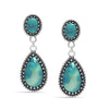 925 Sterling Silver Antique Pear Shaped Gemstone Vintage Inspired Turquoise Teardrop Stud Drop Dangle Earrings for Women