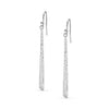 925 Sterling Silver Minimal Long Verticle Bar Hypoallergenic Handmade Textured Stick Drop Dangle Earrings for Women