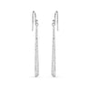 925 Sterling Silver Minimal Long Verticle Bar Hypoallergenic Handmade Textured Stick Drop Dangle Earrings for Women
