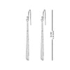 925 Sterling Silver Minimal Long Verticle Bar Hypoallergenic Handmade Textured Stick Drop Dangle Earrings for Women
