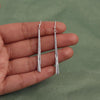 925 Sterling Silver Minimal Long Verticle Bar Hypoallergenic Handmade Textured Stick Drop Dangle Earrings for Women