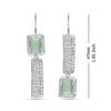 925 Sterling Silver Asymmetry Mismatch Classic Handmade Aqua Chalcedony Minimalist Long Hook Drop Dangle Earrings for Women