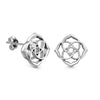 925 Sterling Silver Geometric Interlocking Celtic Knot Stud Earrings for Women Teen