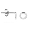 925 Sterling Silver Plain Polo Lightweight Minimalist Open Circle Stud Earrings for Women Teen
