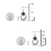 925 Sterling Silver Handmade Hammered Open Plates Natural Lapis Drop Dangle Earrings for Women