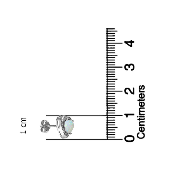 925 Sterling Silver Gemstone Halo Heart Stud Earrings for Women